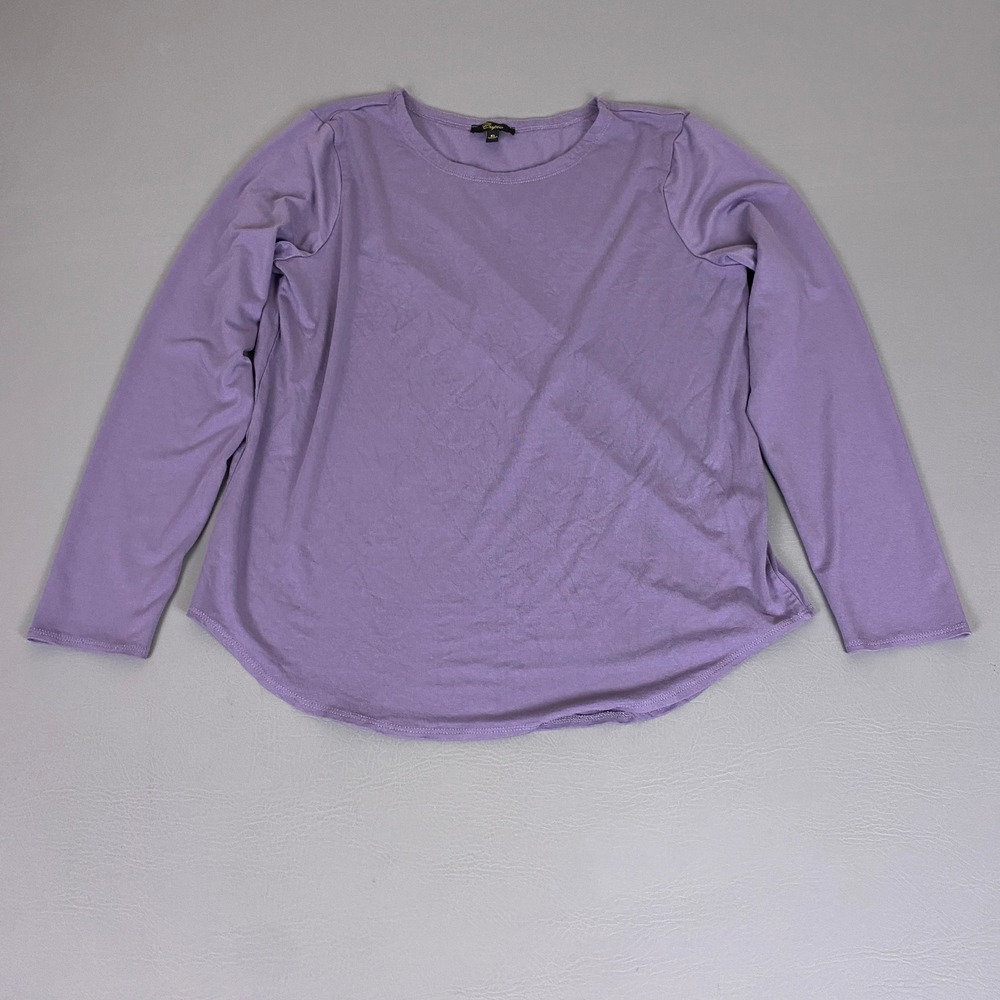 Cupio Tee T-Shirt Women's XL‎ Purple Long Sleeve Crew Neck Viscose Spandex Basic
